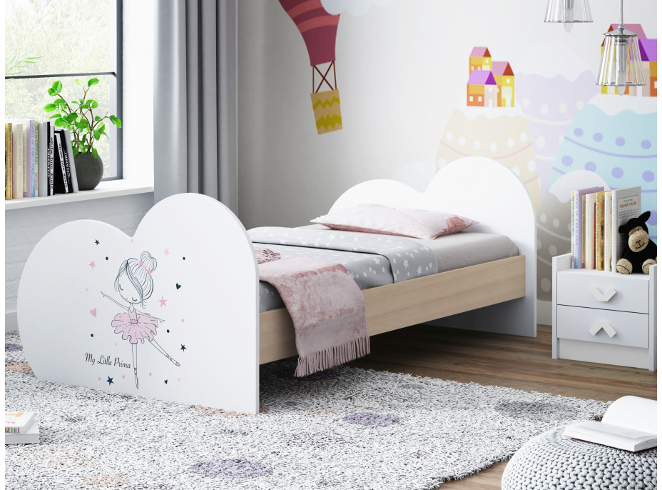 Dětská postel BALETKA 160x80 cm – Tmavě šedá + matrace ZDARMA