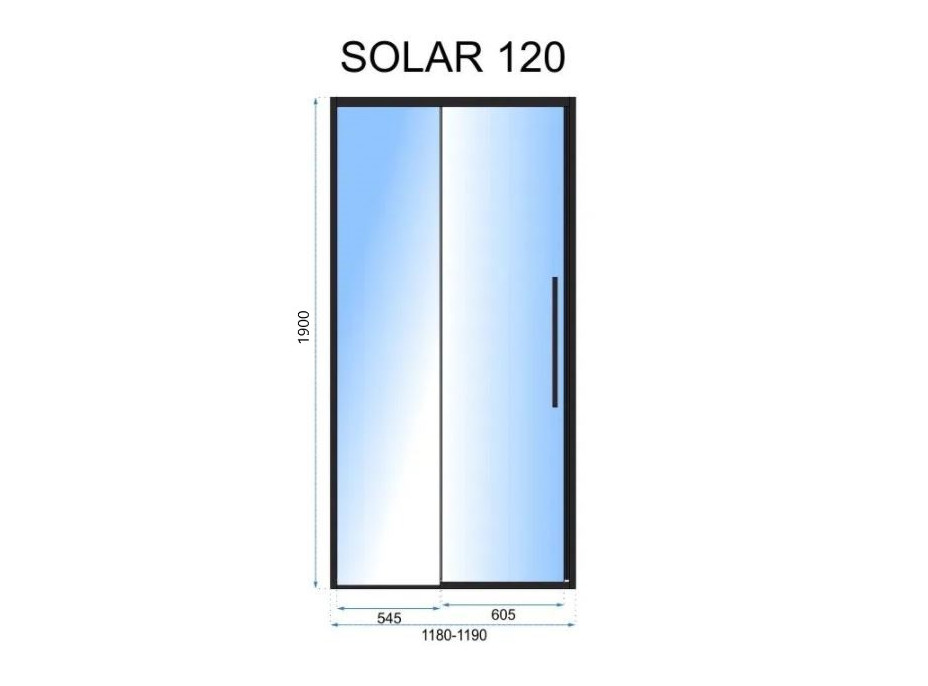 Sprchové dveře MAXMAX Rea SOLAR 120 cm - zlaté