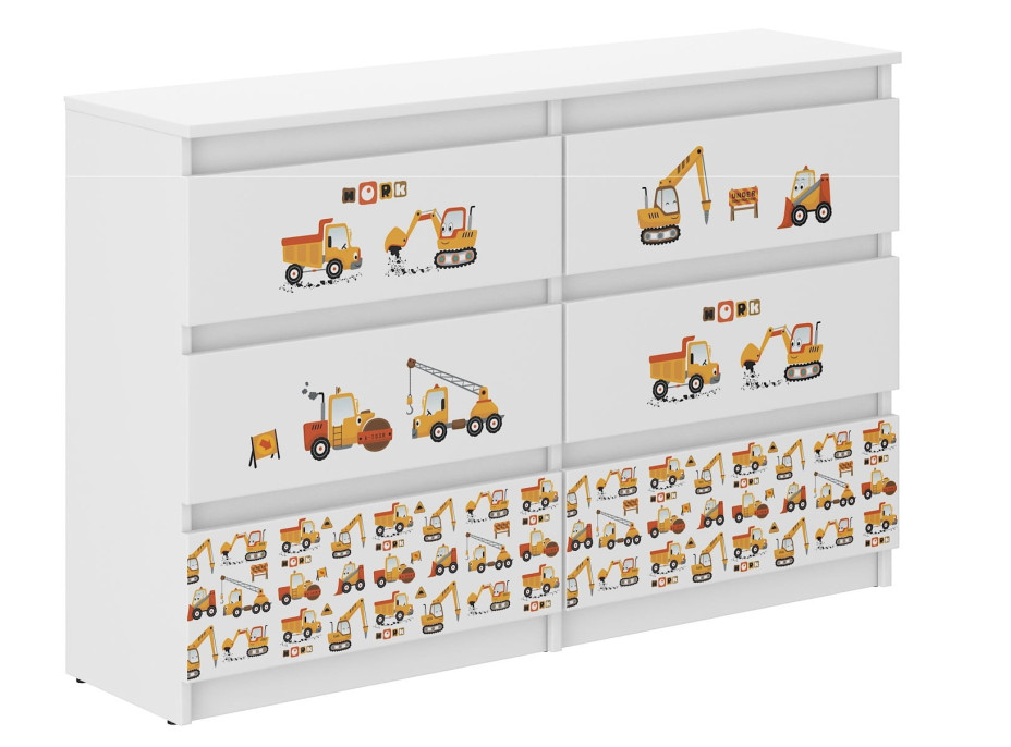 Dětská komoda R120 - STAVEBNÍ STROJE