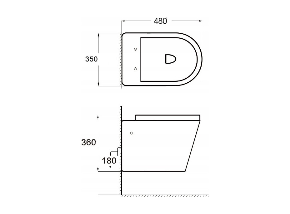 Závěsné WC RICO RIMLESS - bílé + Duroplast sedátko slimplus