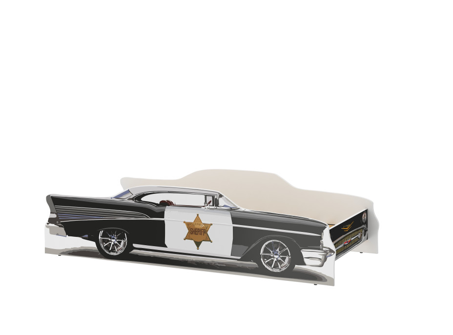 Dětská autopostel SHERIFF 140x70 cm - Chevy Bel Air + MATRACE