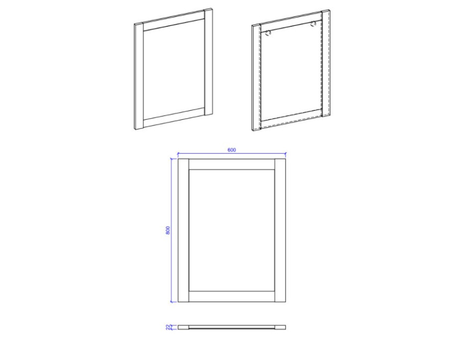 Zrcadlo CLASSIC - 80x60 cm