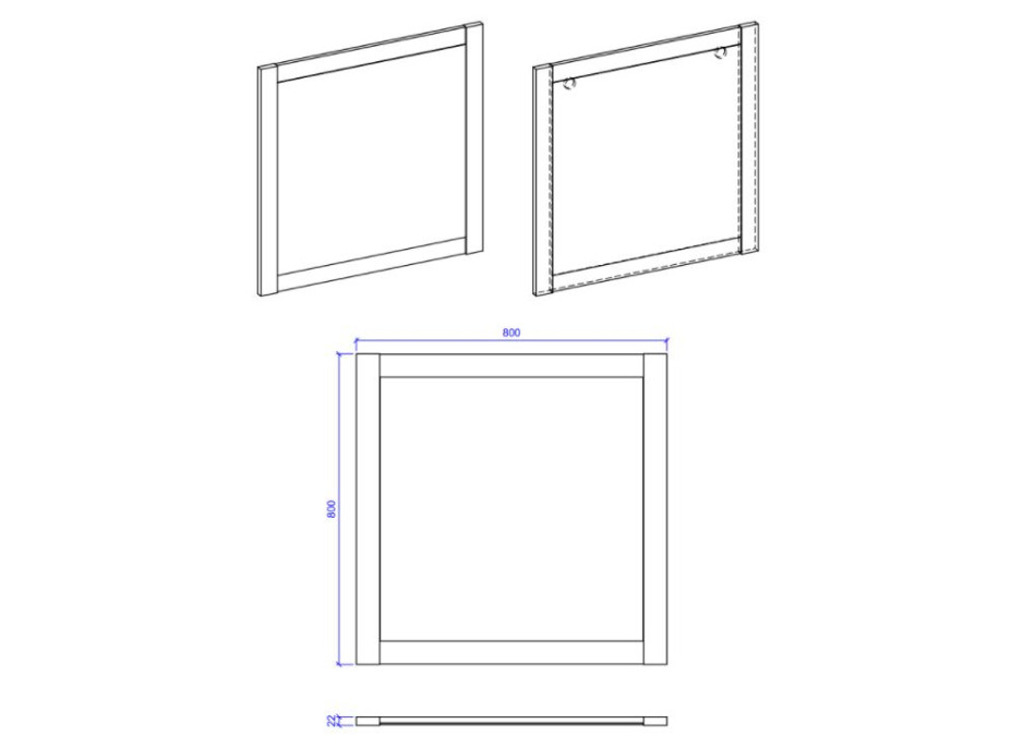 Zrcadlo CLASSIC - 80x80 cm