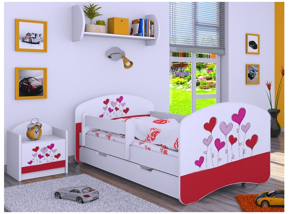 Dětská postel se šuplíkem 180x90cm LOVE - bílá