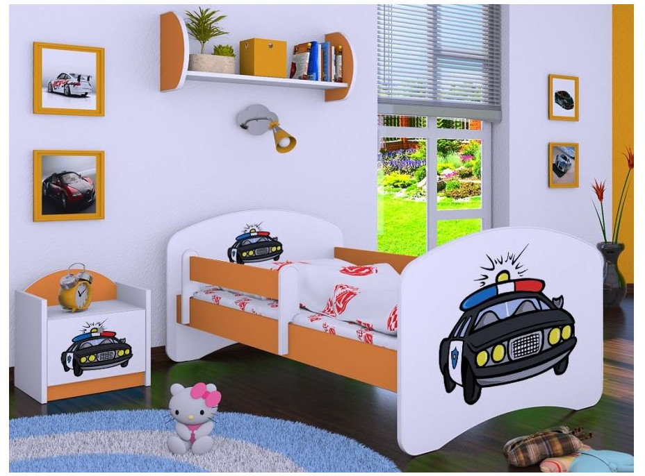 Dětská postel bez šuplíku 180x90cm POLICIE - oranžová