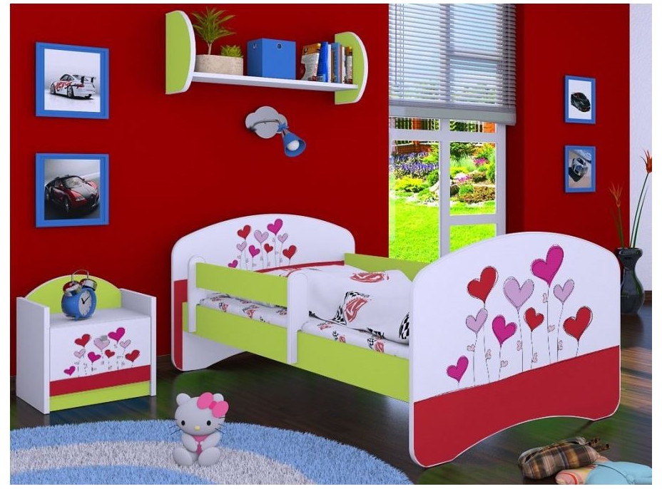 Dětská postel bez šuplíku 180x90cm LOVE - zelená