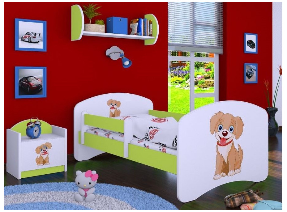 Dětská postel bez šuplíku 180x90cm PEJSEK - zelená