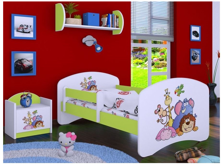 Dětská postel bez šuplíku 180x90cm SAFARI - zelená