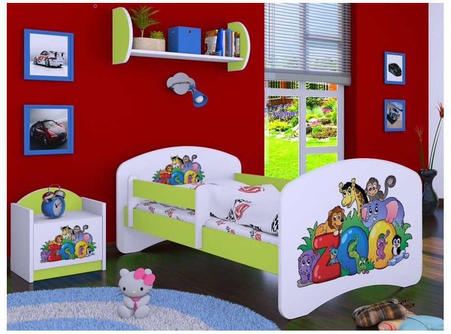 Dětská postel bez šuplíku 180x90cm ZOO - zelená