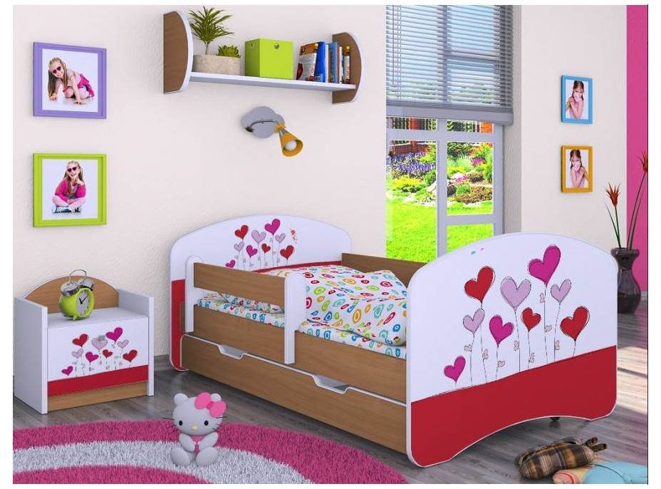 Dětská postel se šuplíkem 180x90cm LOVE - buk