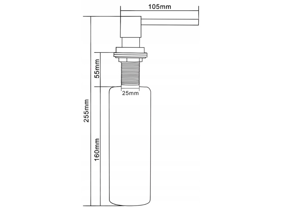 Hranatý dávkovač 320 ml k zabudování do dřezu - béžový kropenatý, 6605320-69