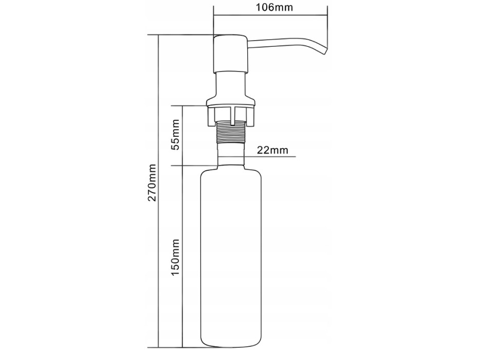 Kulatý dávkovač 320 ml k zabudování do dřezu - béžový kropenatý, 6601320-69