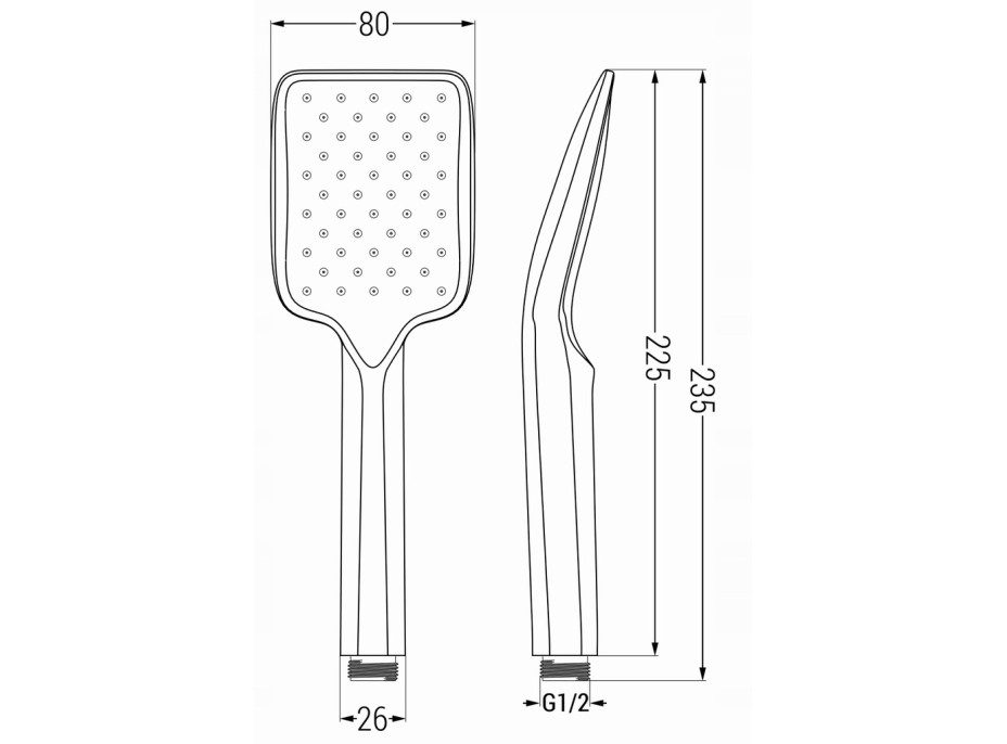 Ruční sprchová hlavice MEXEN R-62 - 1 funkce - 235x80 mm - zlatá, 79562-50