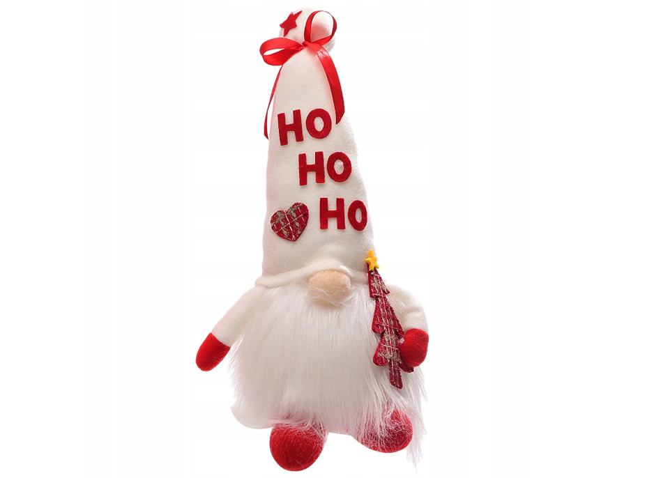 Vánoční LED skřítek 36 cm - "HO HO HO"