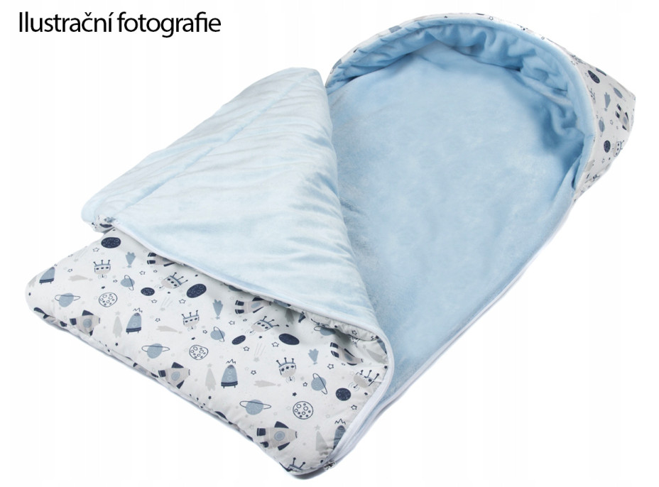 Spací pytel do kočárku 80x40 cm TheBaby - Jeleni na šedém podkladu/růžový