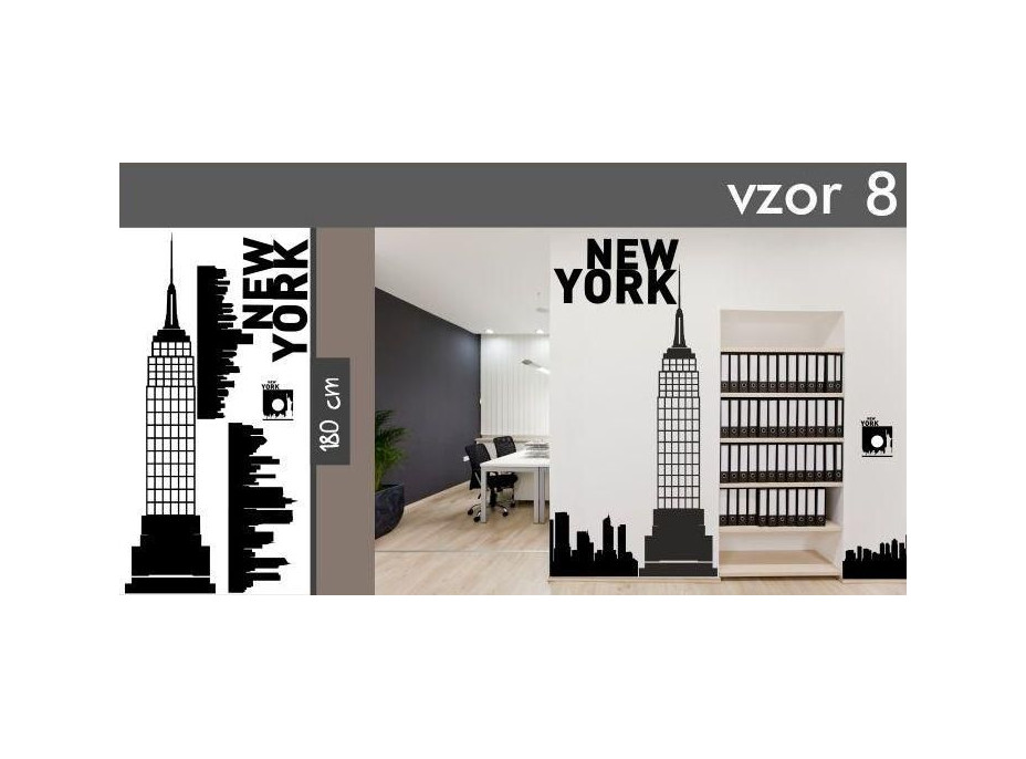 Samolepky na zeď MĚSTA XXL color - NEW YORK - šedá