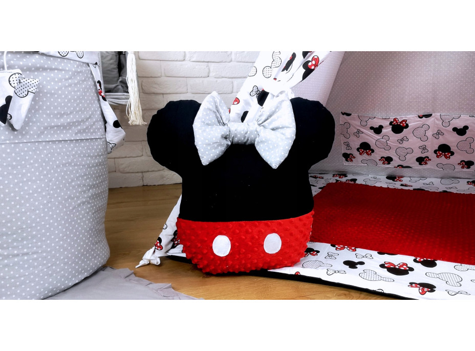 Dětský stan TEEPEE (TÝPÍ) EXCLUSIVE s doplňky - MYŠKA MINNIE - červený