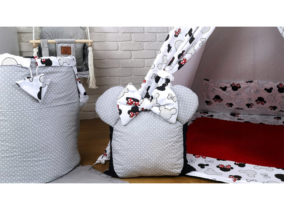 Dětský stan TEEPEE (TÝPÍ) EXCLUSIVE s doplňky - MYŠKA MINNIE - červený