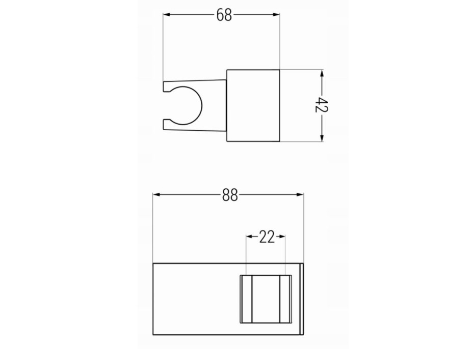 Držák sprchy MAXMAX MEXEN - hranatý boční - chromový, 79355-00