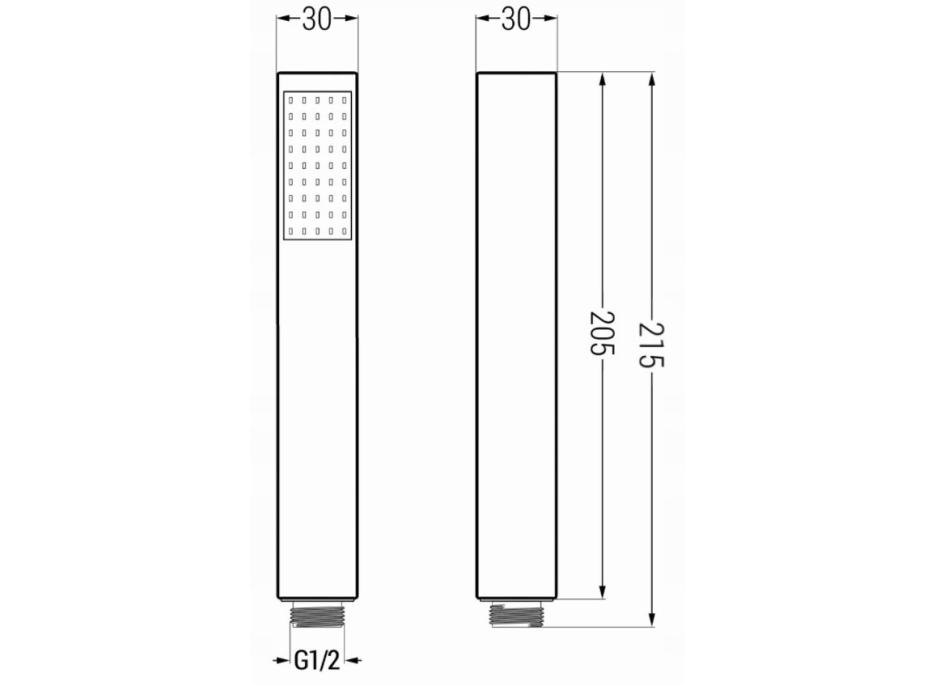 Ruční sprchová hlavice MAXMAX MEXEN R-77 - 1 funkce - 215x30 mm - černá, 79577-70