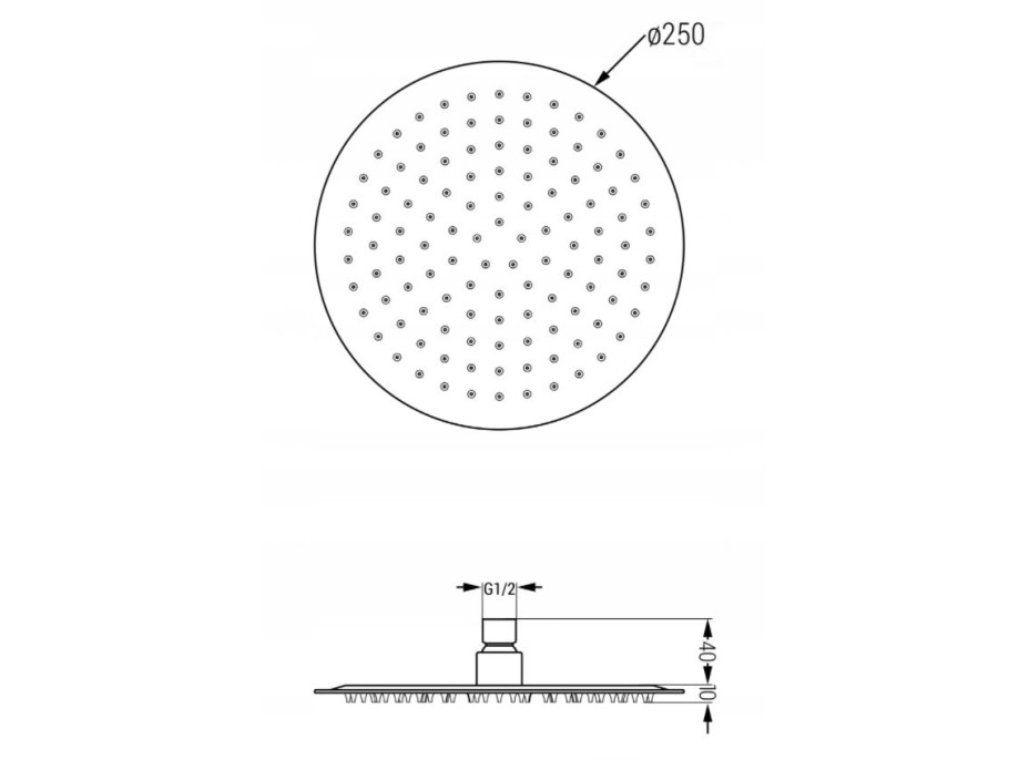 Sprchová dešťová hlavice MEXEN SLIM - kulatá - 25 cm, 79225-00