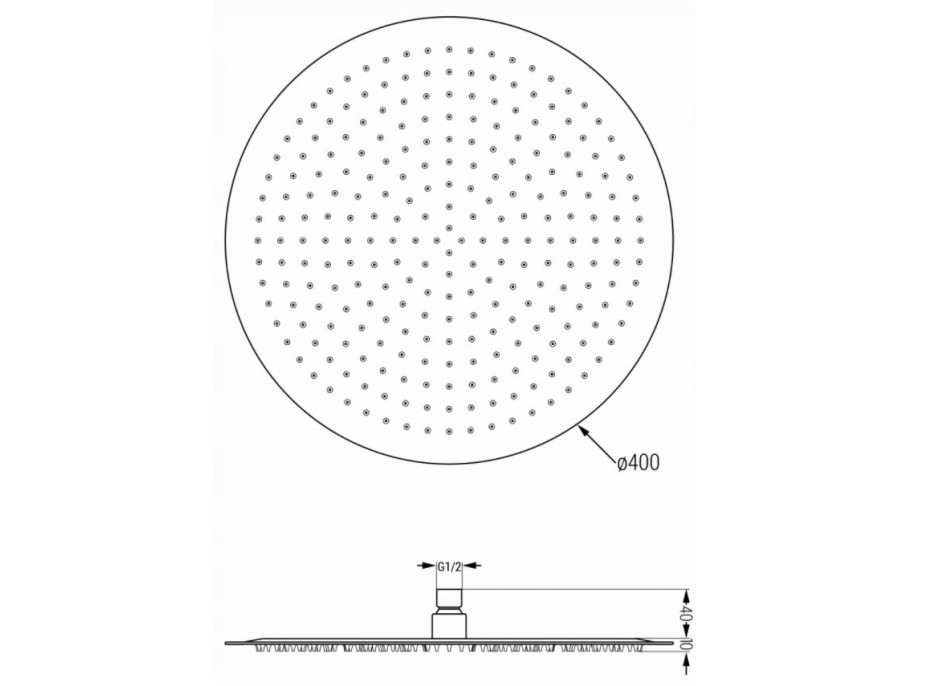 Sprchová dešťová hlavice MEXEN SLIM - kulatá - 40 cm, 79240-00