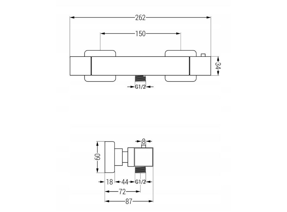 Termostatická baterie MAXMAX MEXEN CUBE - bílá, 77200-20