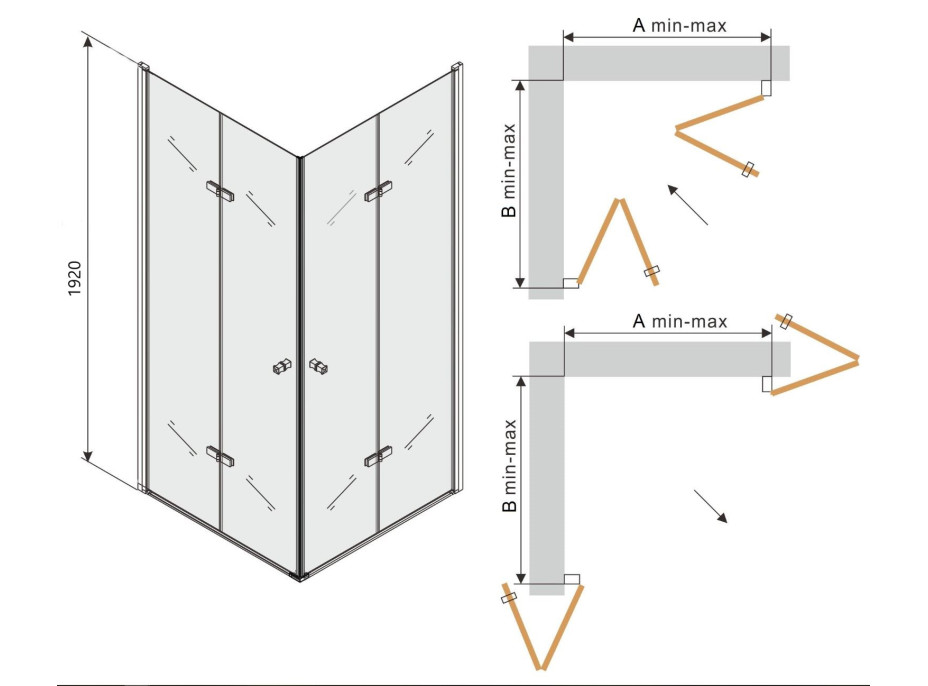 Sprchový kout MEXEN LIMA DUO - 121 variant rozměrů