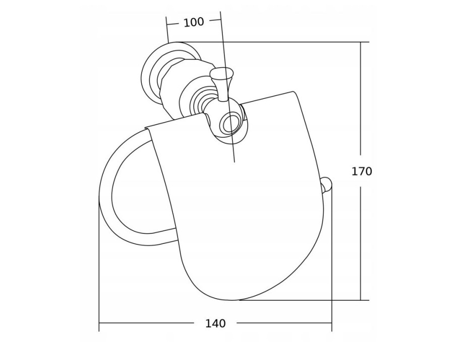 Držák toaletního papíru MAXMAX MEXEN ESTELA s krytem - kovový - zlatý, 7011533-50