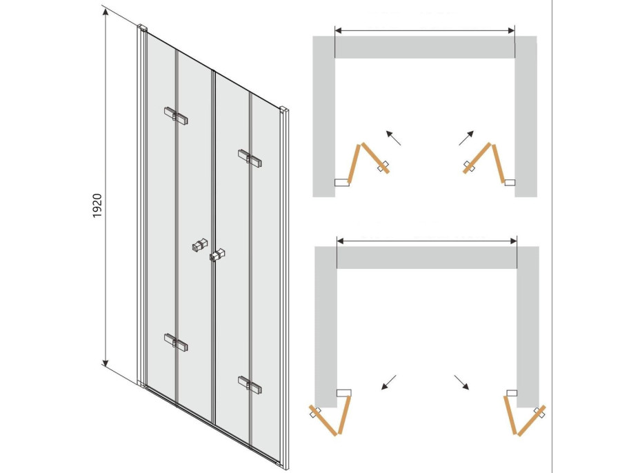 Sprchové dveře MEXEN LIMA DUO 140 cm - BLACK