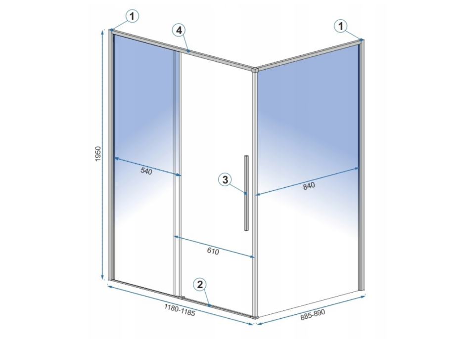 Sprchový kout MAXMAX Rea SOLAR 100x80 cm - zlatý