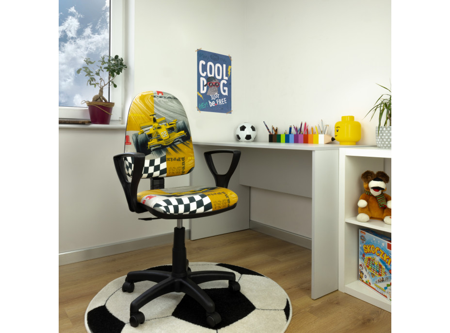 Dětská otočná židle BRANDON - FORMULE žlutá
