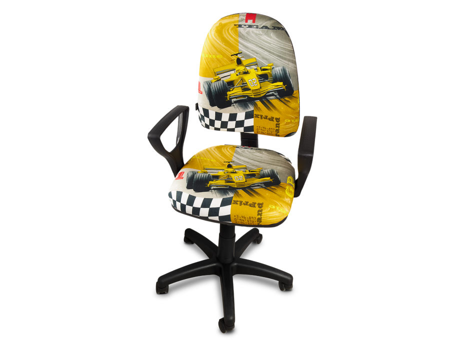 Dětská otočná židle BRANDON - FORMULE žlutá