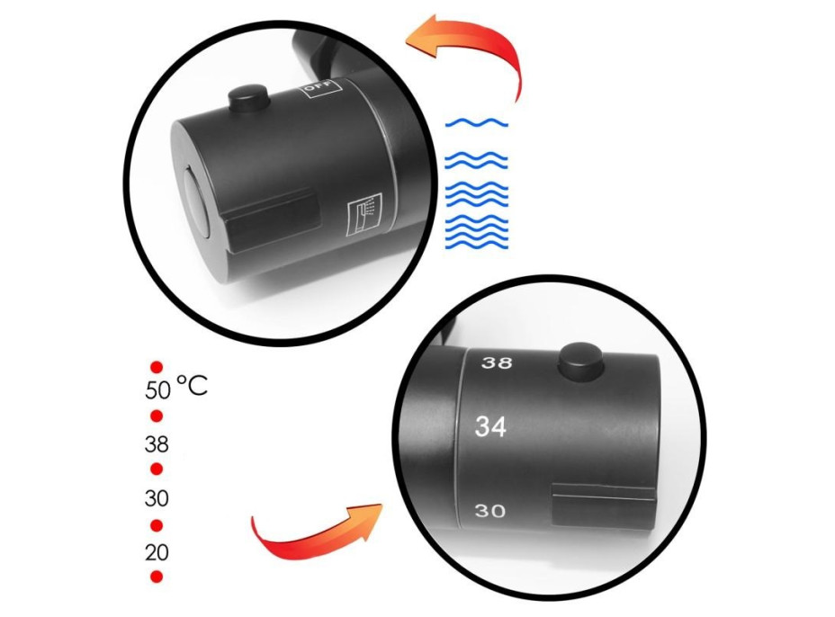 Sprchová nástěnná termostatická baterie FLOW - černá
