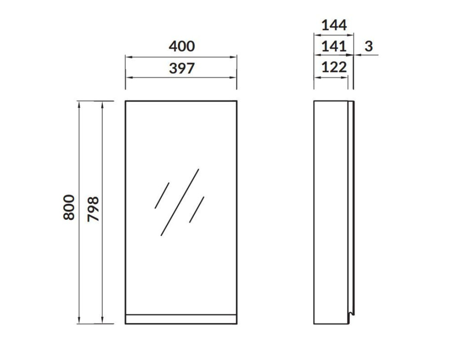 Koupelnová závěsná skříňka se zrcadlem CERSANIT - MODUO - BÍLÁ 80x40 (S590-032-DSM)