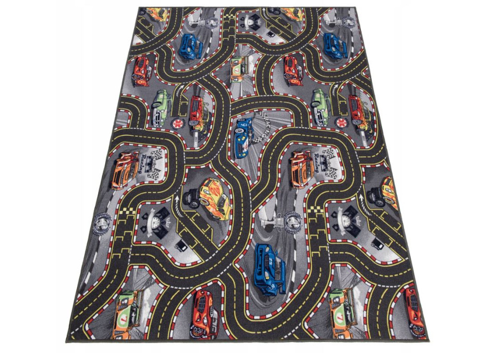 Dětský koberec CARS 2 ŠEDÝ 200x300 cm