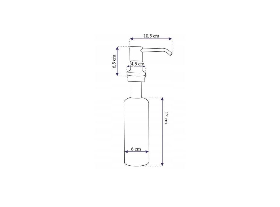 Kulatý dávkovač REA 250 ml k zabudování do dřezu - černý