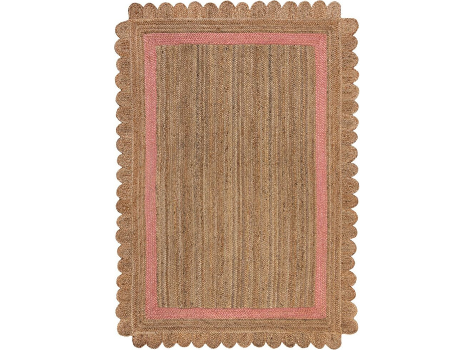 Kusový koberec Grace Jute Natural/Pink