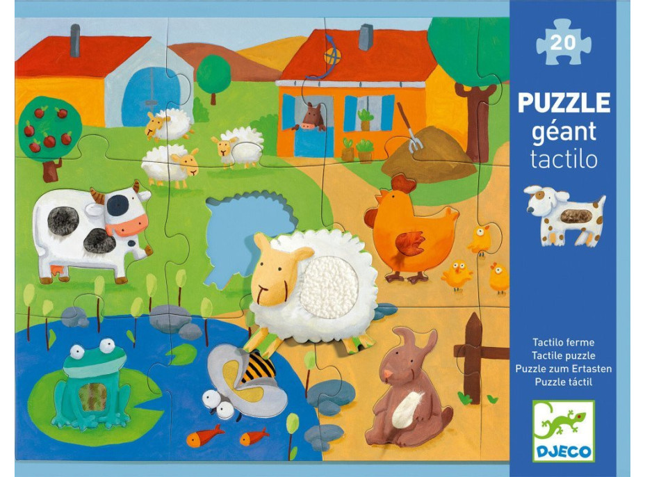 DJECO Hmatové vkládací puzzle Farma