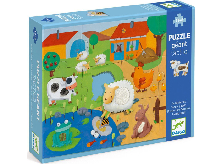 DJECO Hmatové vkládací puzzle Farma