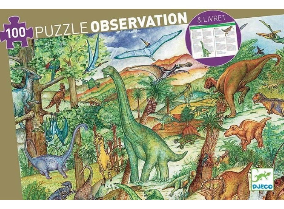 DJECO Puzzle Dinosauři 100 dílků