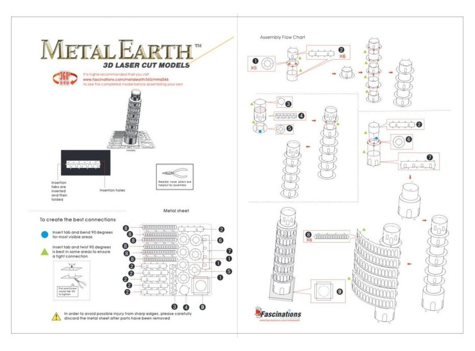 METAL EARTH 3D puzzle Šikmá věž v Pise