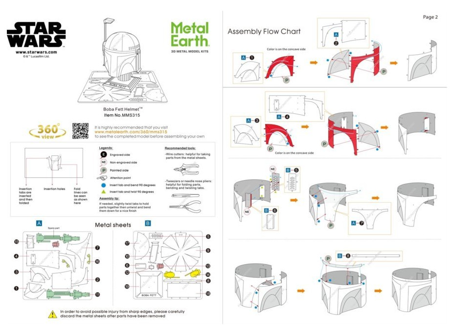 METAL EARTH 3D puzzle Star Wars: Přilba Boba Fetta