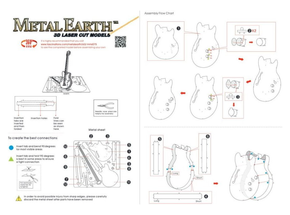 METAL EARTH 3D puzzle Basová kytara