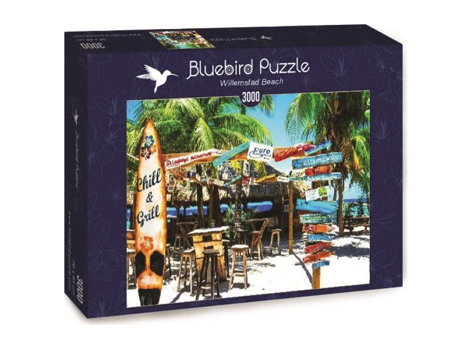 BLUEBIRD Puzzle Pláž ve Willemstadu 3000 dílků