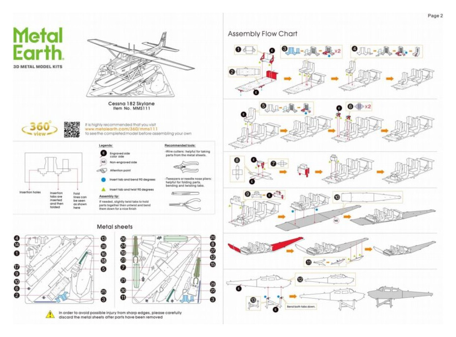 METAL EARTH 3D puzzle Cessna 182 Hydroplán