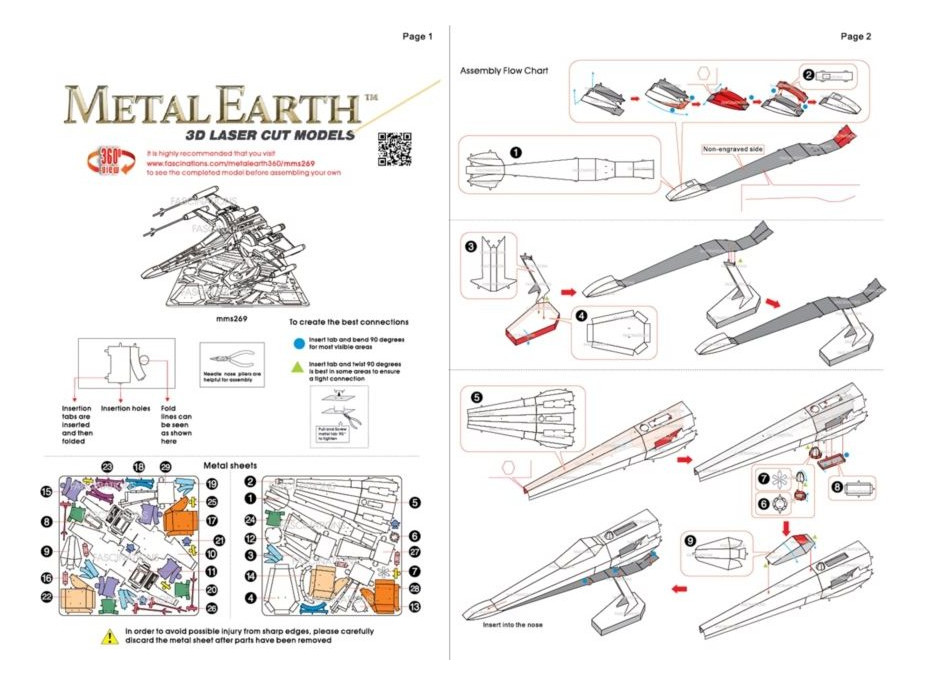 METAL EARTH 3D puzzle Star Wars: Poe Dameron's X-Wing Fighter