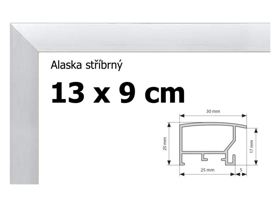 BFHM Alaska hliníkový rám 13x9cm - stříbrný