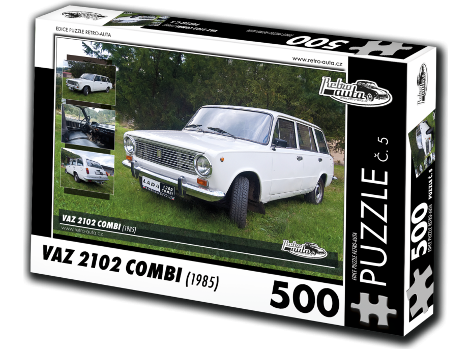 RETRO-AUTA Puzzle č. 5 VAZ 2102 Combi (1985) 500 dílků