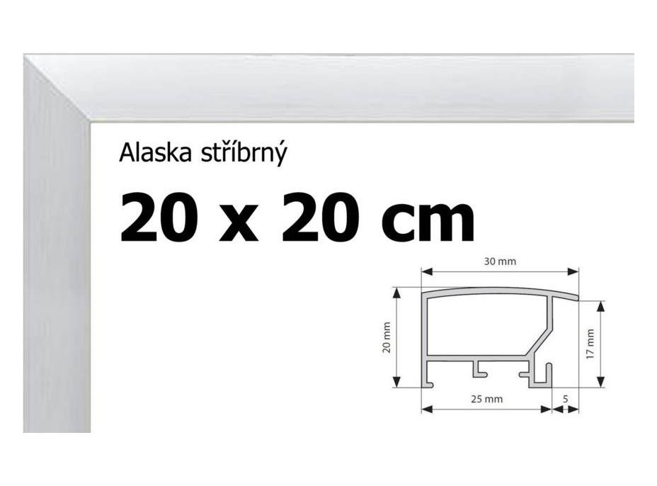 BFHM Alaska hliníkový rám 20x20cm - stříbrný